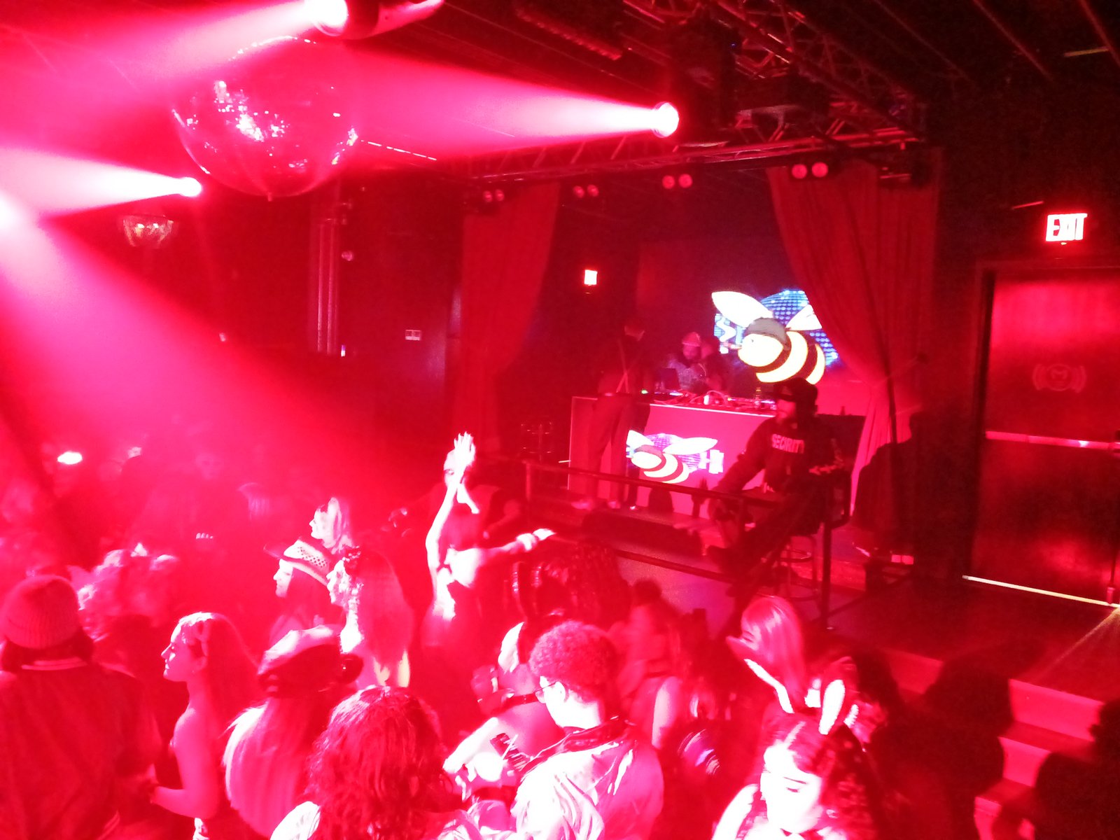 Dance floor under red lights